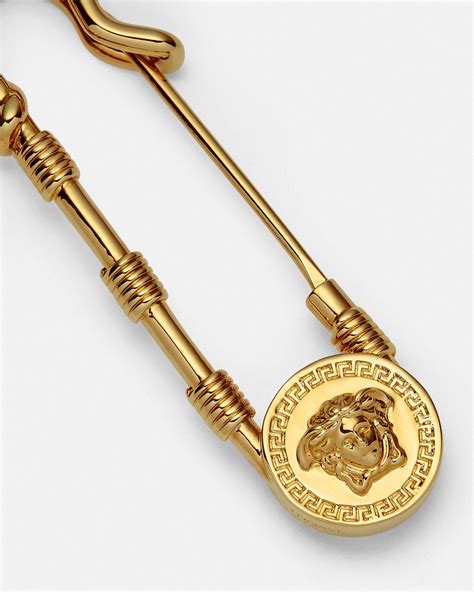 versace safety pin brooch